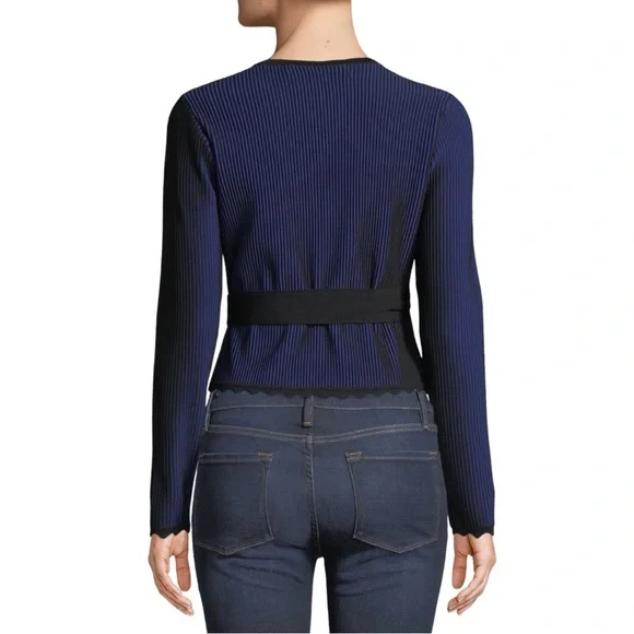 Diane Von Furstenberg Laura Cropped Long-Sleeve Wrap Top - Picture 2 of 3